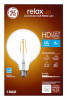 LED Relax Globe Light Bulb, G40, Clear Soft White, 500 Lumens, 6 Watt