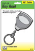 Key Reel Clip, Retractable, Black With 48-In. Stainless Steel Cable