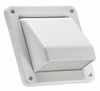 4 In. Fresh Air Intake Vent, Removable Screen, White Plastic