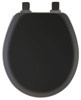Round Molded Wood Toilet Seat, Easy-Clean & Change  Hinge, STA-TITE , Black Wood