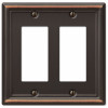 Chelsea Wall Plate, Steel, 2 Rocker, Brushed Nickel