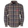 Gridiron Flannel Shirt, Heavyweight Cotton, 3 Pockets, Gray, 2XL
