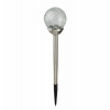 Solar Pathway Light, Stainless Steel, Crackle Glass Ball, White or Color Changing, 17 In. High (6 pieces)