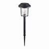 Solar Pathway Lights, Black Metal, Hammered Glass Lenses, 4-Pk. (2 pieces)