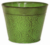 Cove Planter, Sweet Pea Green Embossed Sheet Metal, 6 In. High