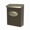 Designer Vertical Wall Mount Mailbox, Concealed Lock, Medium, Venetian Bronze Steel + Satin Nickel