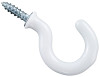 Cup Hook, White Vinyl-Coated, 1 In., 30-Pk.