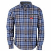 Gridiron Flannel Shirt, Heavyweight Cotton, 3 Pockets, Blue, M