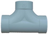 PVC Pipe Cleanout Tee, Two-Way, Hub x Hub x Hub, 4 In.