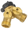 Dual Connector Hose Y Shut Off Valve, Brass
