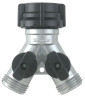 Dual Connector Hose Y Shut Off Valve, Metal