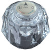 Lavatory Sink Handle, Delta, Acrylic, Diamond Broach, 1-3/4 x 2-1/4-In.
