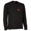 Gridiron Heavy-Duty Long-Sleeve T-Shirt, Logo on Pocket, Black, 2XL