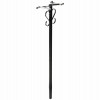 Steel Mailbox Post, Decorative Scroll, Top-Mount Boxes, Black. Round 56-In.