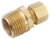 Brass Compression Connector, Lead Free, 1/4 x 1/8 In. MPT