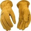 Full Suede Leather Cowhide Gloves, Golden, Men's L