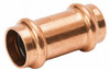 1/2 In. Press by Press Copper Pipe Repair Coupling, No Stop
