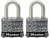 Weatherproof Laminated Keyed Padlock, Stainless Steel, 1.5-In., 2-Pk.