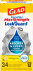 Glad ForceFlex MaxStrength LeakGuard Tall Kitchen Trash Bags, 13 Gal, Sunshine Lemon Scent, 34 Ct