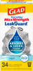 Glad ForceFlex MaxStrength LeakGuard Tall Kitchen Trash Bags, 13 Gallon, Fresh Air, 34 Count