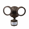 Twin Head LED Outdoor Flood Light, Motion Activated, Adjustable Lumens, Bronze Finish