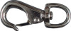 Nickel Snap Hook, Round Swivel Eye, 3/4 x 3.375 In.