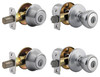 Tylo Entry Door Combo 4-Pack, 2 Entry Knobs, 2 Single-Cylinder Deadbolts, Satin Chrome