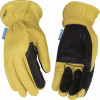 Hydroflector Premium-Grade Buffalo Driver Fencing Gloves, Water Resistant, Double Palm, Gold/Black, Men's M