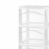 Storage Cart, White With 3 See-Thru Drawers (2 pieces)