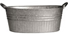 Oval Tub Planter With Handles, Galvanized Metal, 16.5 In.