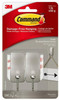Small Brushed Nickel Hooks, 2 Hooks/4 Strips