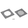 Shower Strainer With Ring, Polished Stainless Steel, Square