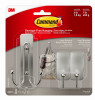 Brushed Nickel Hooks, 1 Large & 2 Small Hooks/1 Large & 2 Small Strips