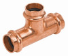 Copper Pipe Tee, 3/4 x 1/2 x 3/4 In. Press