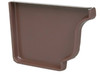 Gutter End Cap, Left, Brown Aluminum, 5 In.
