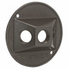 Round Weatherproof Cluster Cover, (3) 1/2 in. Threaded Outlets, Bronze