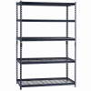 5-Tier 48"W x 24"D x 72"H Shelving Unit With Wire Shelf In Black