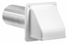 3 In. Exhaust Wall Hood Vent, Removable Screen & Damper, White Plastic, 11 in. Tail Pipe