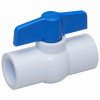 Threaded Ball Valve, White PVC, 3/4 In.