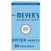 Dryer Sheets, Rain Water Scent, 80-Count