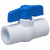 Solvent Ball Valve, White PVC, 1/2 In.