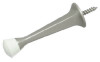 Doorstop, Wall-Mount, Rigid, Square, Satin Nickel, 3 In.