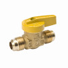 Gas Ball Valve, Brass, Flare x Flare, Brass, 3/8 x 3/8 In.