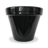 Flower Pot, Black Ceramic, 8.5 x 7.5-In. (10 pieces)
