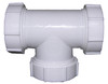 Lavatory/Kitchen Drain Tee, White PVC, 1-1/4 or 1-1/2 In. Tube