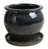 8 In. Studio Planter, Ceramic, Dripping Green (2 pieces)