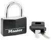 1-9/16-In. Solid-Aluminum Keyed  Padlock, Black Covered Keyhead
