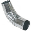 Corrugated Gutter Downspout Elbow, Round, Galvanized Steel, 3 In.