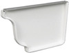 Gutter End Cap, Right, White Aluminum, 5 In.