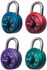 Combination Lock, 3-Digit, Anodized, Assorted Colors (4 pieces)
